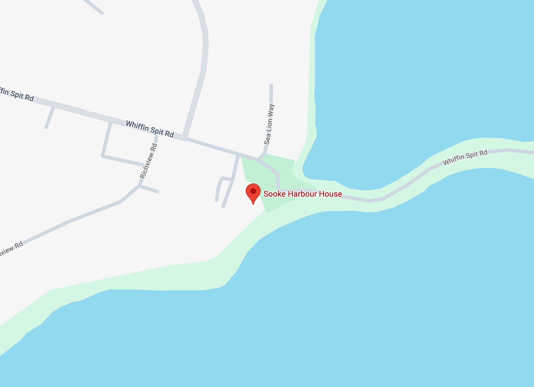 Map showing the location of Sooke Harbour House